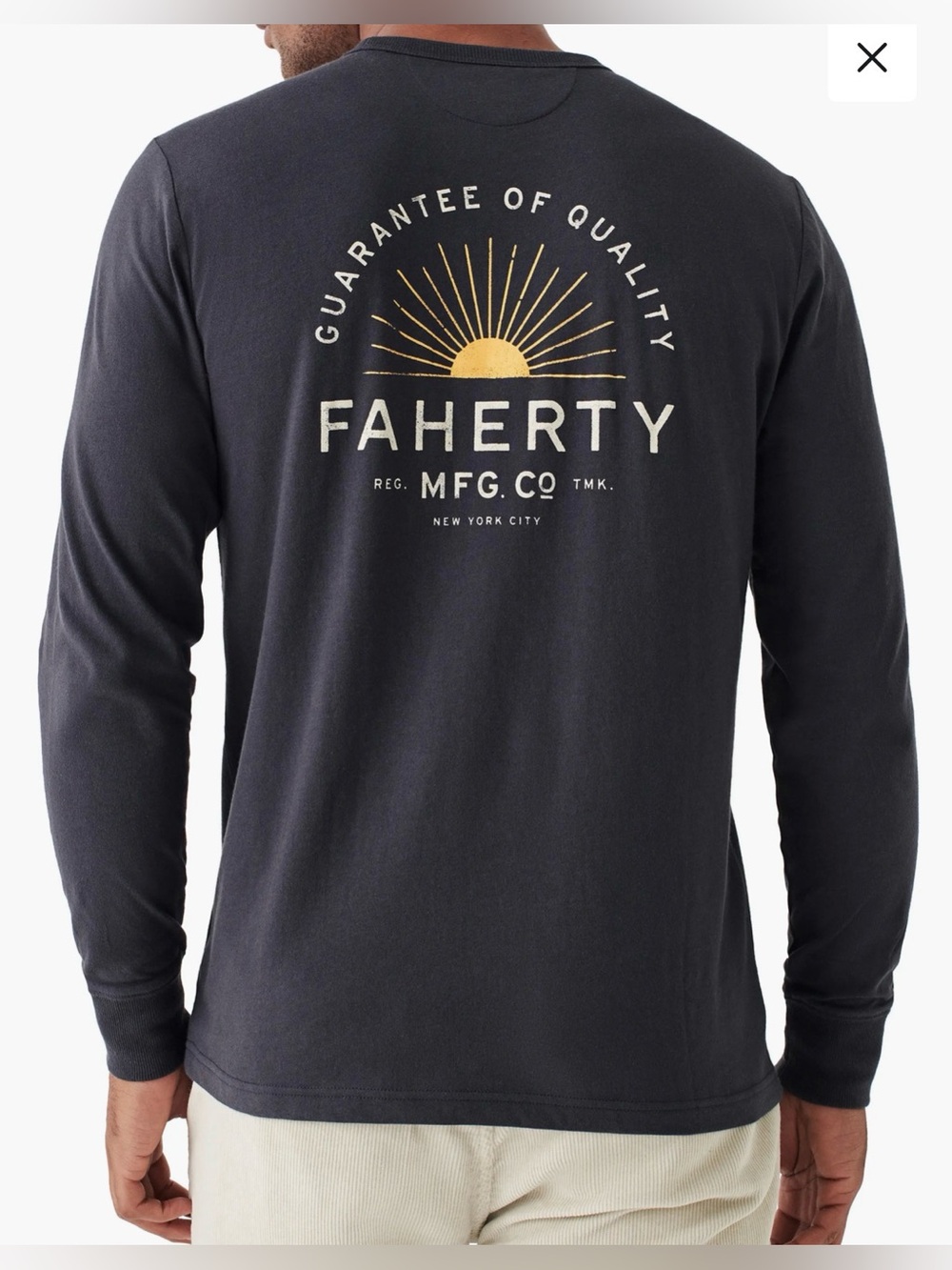 Men’s Faherty Manufacturing Graphic Logo Long Sleeve Tee